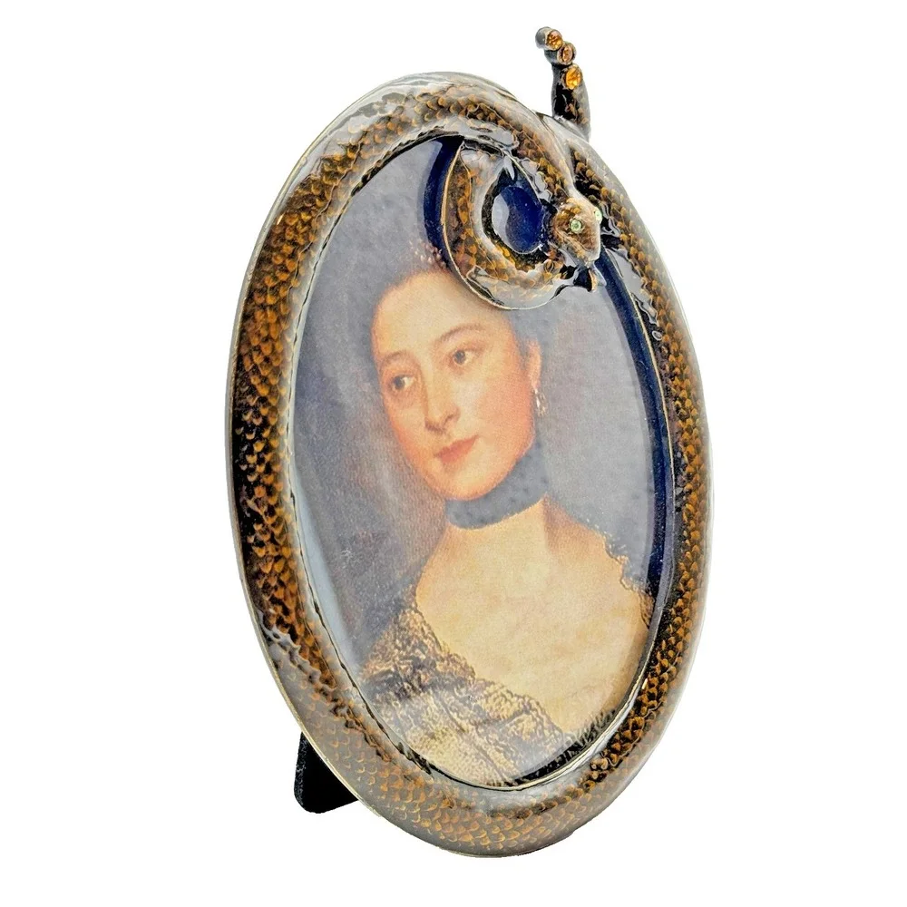 Picture Frame‎ Vintage Snake Oval Mother's Day Gift Gothic Unusual Jeweled Decor